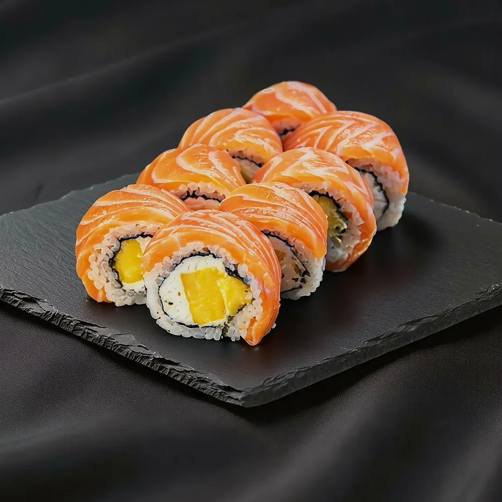 Philadelphia z łososiem i mango sushi Zlota Sakura Warszawa