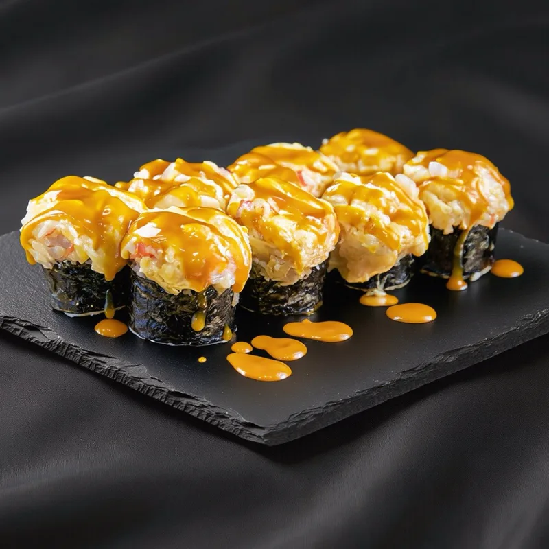 Pieczony roll z krewetką i mango sushi Zlota Sakura Warszawa
